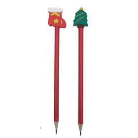 LAPIZ NAVIDAD CON GOMA ROJO