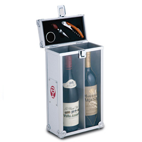 CAJA VINO ALUMINIO 2 BOTELLAS