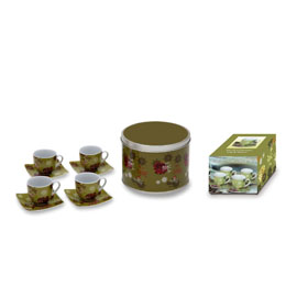 SET CAFE FLOR VERDE