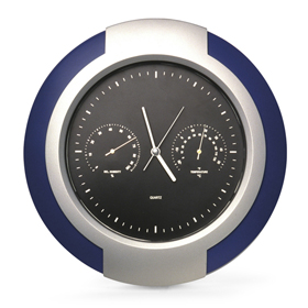 Reloj analógico de pared con termómet...