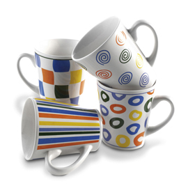Juego de 4 tazas con motivos diferent...