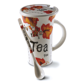 Taza de 300 ml con tapa y cucharita p...