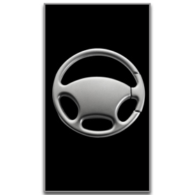 Llavero con forma de volante en estuc...
