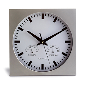 Reloj analógico de pared con termómet...