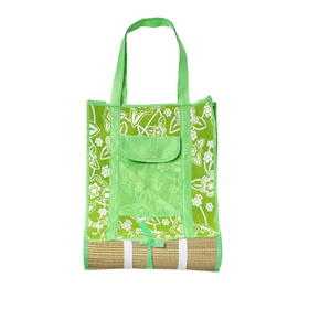 Bolsa de playa con esterilla de paja