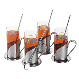 Juego de té para 4 personas con vasos...