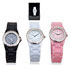 RELOJ CAUCHO BRILLANTES BLANCO