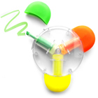 Marcador con 3 colores transparente