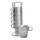 6 tazas de 2,5 ml en soporte de metal...