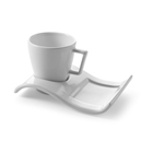 Taza con plato de cerámica