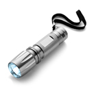 Linterna de metal con una luz LED.