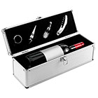Caja de aluminio para una botella y 4...