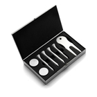 Estuche de aluminio con 4 tees, 2 mar...