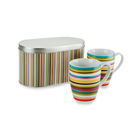 Tazas de café en caja de latón Multistripe
