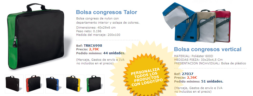Bolsas de congresos, porta documentos, maletines