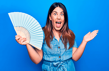 Variety of hand fans with logo