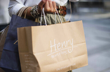 Bolsas de papel con logo para tiendas
