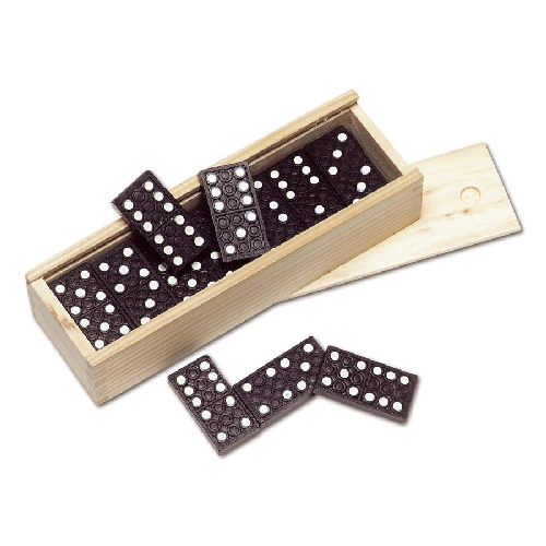 Domino-Spiel in Holzbox. regalos promocionales