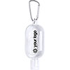 White Hand sanitizer 30ml with carabiner