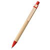 Bolígrafo con cuerpo de cartón y clip de madera Nairobi rojo