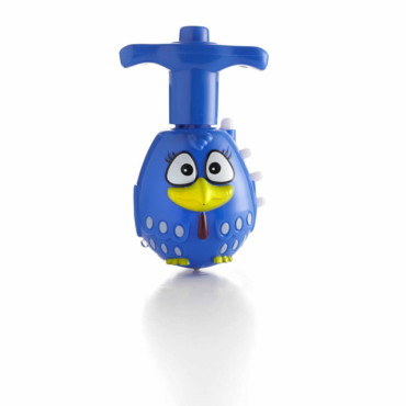 Pião de plástico em forma de pássaro