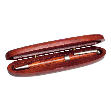 Esferográfica de madeira com clipe de...